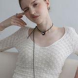 デイジーレザーネックレス / Daisy Leather N.(2color)