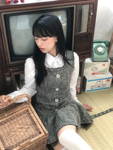 クラシックツイードミニフリルワンピース