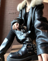 vintage fur two-way blouson jumper