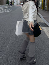 カラーマッチングスリットレッグウォーマー / color matching slit leg warmer