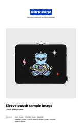 SPACE NIGHT BEAR-BLACK(13INCH NOTEBOOK POUCH) (6615488659574)