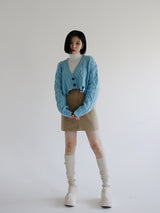 ダメージクロップニットカーディガン/Damage Crop Knit Cardigan (3color)