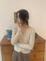 Milk Soft V neck Ribbed Cardigan