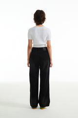 スモールチェリーケーブルクロップ丈のショットスリーブニット／SMALL CHERRY CABLE CROP SHORT SLEEVE KNIT [WHITE]