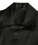 87-STAN032 [VeganLeather]ボールドウェイスティッチレザージャケット