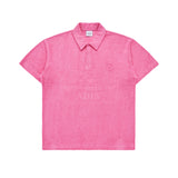 A LOGO EMBLEM TERRY COLLAR SHORT SLEEVE T-SHIRT PINK