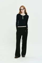 BOHEMIAN LAYERED SLIM LONG SLEEVE [BLACK]