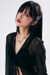 NO.439 [BLACK] HEART SHIELD HAIR PIN