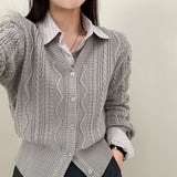 オールデイツイストVネックカーディガン / [Bellide made] All-Day Twist V-Neck Cardigan