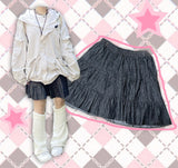 モリガールバンディングフリルスカート / morigirl banding frill skirt