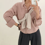 シャツレストランクロップデイリーシャツ / [8color] Shirt Restaurant Crop Daily Shirt