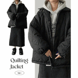 [Fluffy Lining] Nemon Wang Boxy String Quilting Collar Padded Jumper