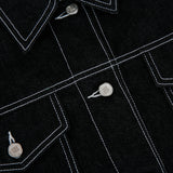 STITCH POINT DENIM CROP TRUCKER JACKET - BLACK (6692513546358)