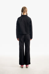 チェリーセミクロップウオウブンジャケット／CHERRY SEMI CROP WOVEN JACKET [BLACK]