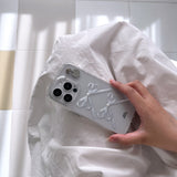 White pearl ribbon jelly hard case (clear)