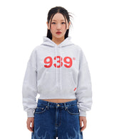 939ロゴクロップフード / 939 LOGO CROP HOOD (LIGHT GRAY)