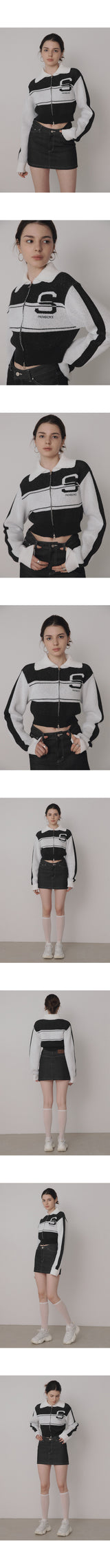 Providence Knit Zip-up (B&W)