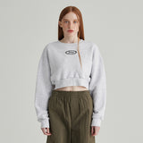 WHITE ATHR CROP SWEATSHIRT