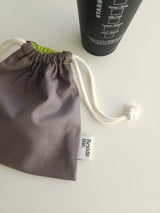 Two tone string pouch - dim gray M