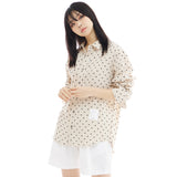 オーバーフィットドットプリントシャツ/OVERFIT DOT PRINT SHIRT-BEIGE