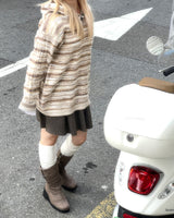 Vintage Ethnic Tteokbokki Hooded Knitwear