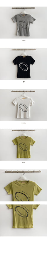 Wave Lettering Cropped Short-Sleeved T-Shirt