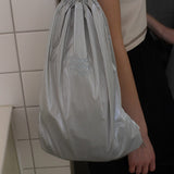 グロッシーストリングバッグ / GLOSSY STRING BAG_SILVER