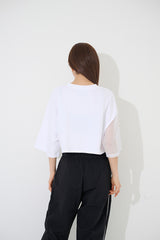 メッシュショートスリーブクロップTシャツ / TOP(9238) Mesh Short Sleeve Crop Tee