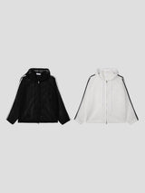 トラックメッシュフードジップアップ