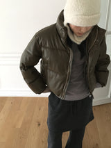 [6oz/4color] マレムレザースナップクロップショートパディング