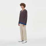 STRIPE V NECK KNIT_BLUE (6612841201782)