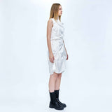 サテンレオパードドレス/DOZI - Satin Leopard Dress _ Off-White