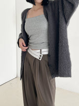 アルパカウールボクシーカーディガン / Alpaca wool boxy cardigan (4color)