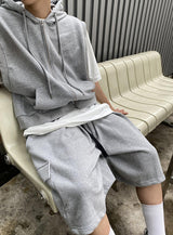 No.9585 C hood sleeveless ZIP-UP (3color)