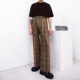 ハイウェストチェックフレアスラックス/SI High-Waist Check Flared Slacks