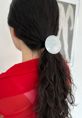 moon acrylic hair strap - white
