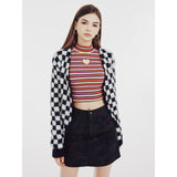 Black Checkers Cardigan (6623652708470)