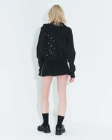 Pleated Logo-Tape Mini Skirt _ Black