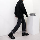 SK オーバサイズフィットショルダーボタンニット/SK Oversized Fit Shoulder Button Knitwear (4 colors)