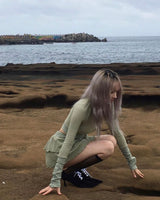 リンクル長袖トップス