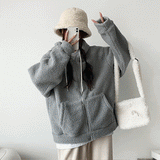 [BIG Size] Robe King Warm Wool Zip-Up Hoodie