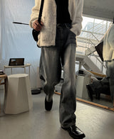 レッドドライデニムパンツ/Red dray denim