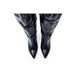 Wide Long Boots Heel(Black)
