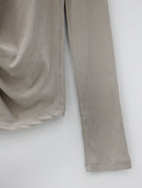V-ネックシャーリングT-シャツ / V-neck shirring T-shirt (4color)