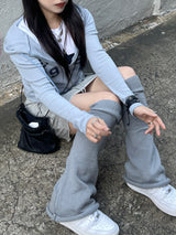 Y2K ワッフル2WAY クロップドフーディジップアップ / Y2K Waffle Two-Way Cropped Hoodie Zip-Up