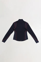 エアケーブルニットハーフ2WAYジップアップジャケット / AIR CABLE KNIT HALF 2WAY ZIP UP JACKET-NAVY LIGHT