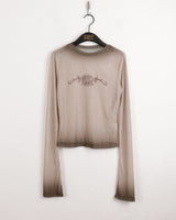 リケットシースルーヒップグラデーション長袖Tシャツ