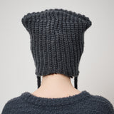 MOHAIR EARMUFF BEANIE, CHARCOAL