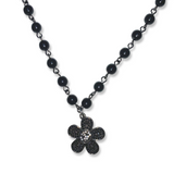 BLACK DAISY NECKLACE (6652492251254)
