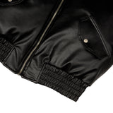 [UNISEX] 'CUL' Reversible Leather and Paisley Bomber Jacket (Black) (6656411271286)